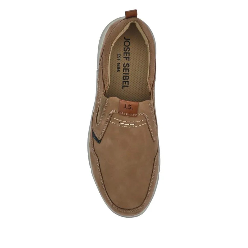 Wide-Fit Leather Slip-On Shoes - Taupe