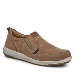 Wide-Fit Leather Slip-On Shoes - Taupe