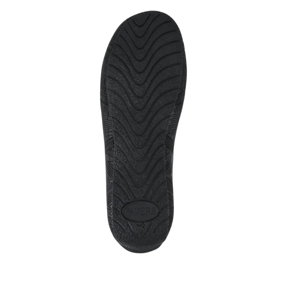 Wide Fit Leather Slip On Shoes With Ribbon Detail - Black