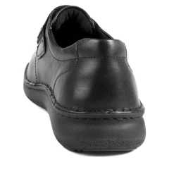 Wide Fit Leather Smart Adjustable Fit Shoes - Black