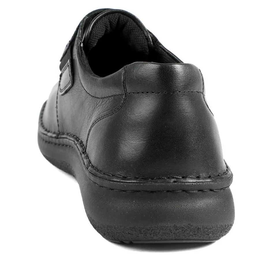 Wide Fit Leather Smart Adjustable Fit Shoes - Black