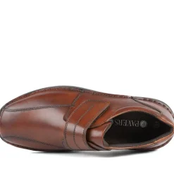 Wide Fit Leather Smart Adjustable Fit Shoes - Cognac