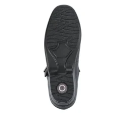Wide Fit Leather Touch-Fasten Mary Janes - Black