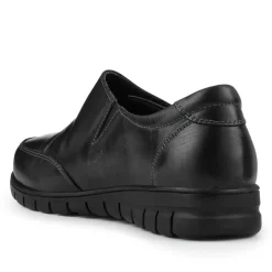Wide Fit Leather Touch-Fasten Monk Shoes - Black