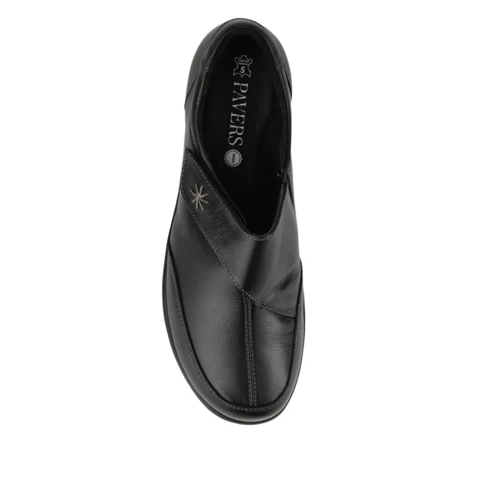 Wide Fit Leather Touch-Fasten Monk Shoes - Black