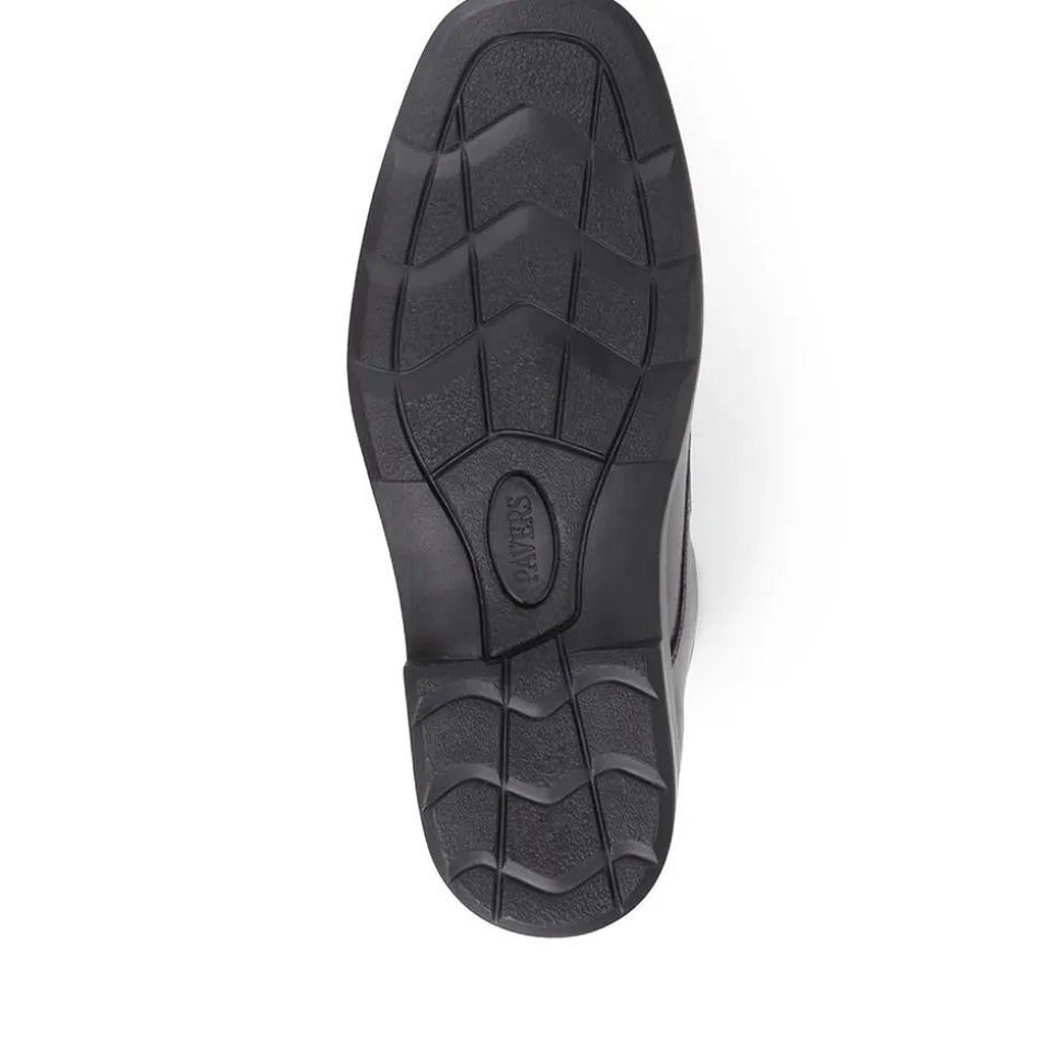 Wide Fit Leather Touch-Fasten Shoes - Black