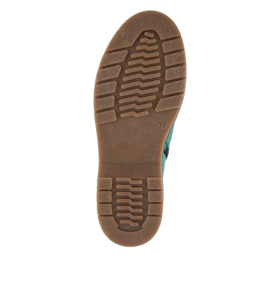 Wide-Fit Leather Zip-Up Boots - Green