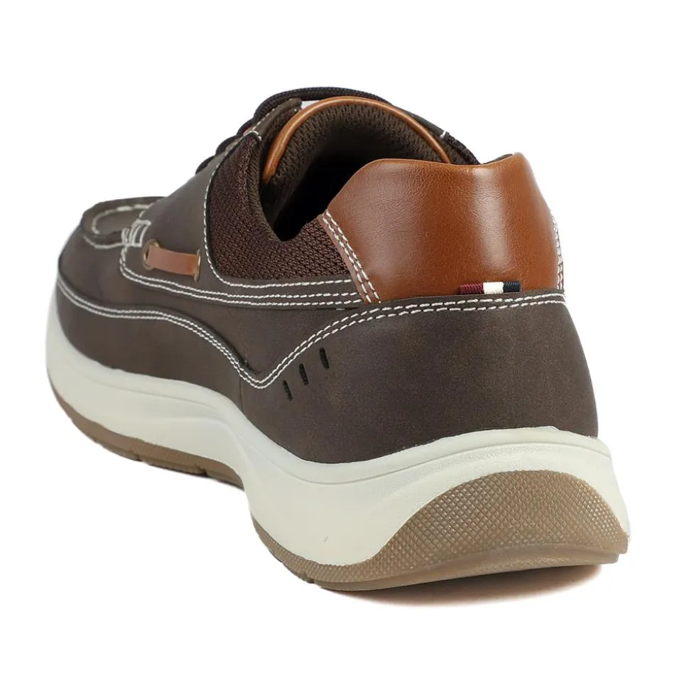 Wide Fit Lightweight Lace Up Shoes - Brown
