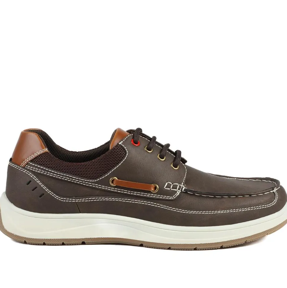 Wide Fit Lightweight Lace Up Shoes - Brown