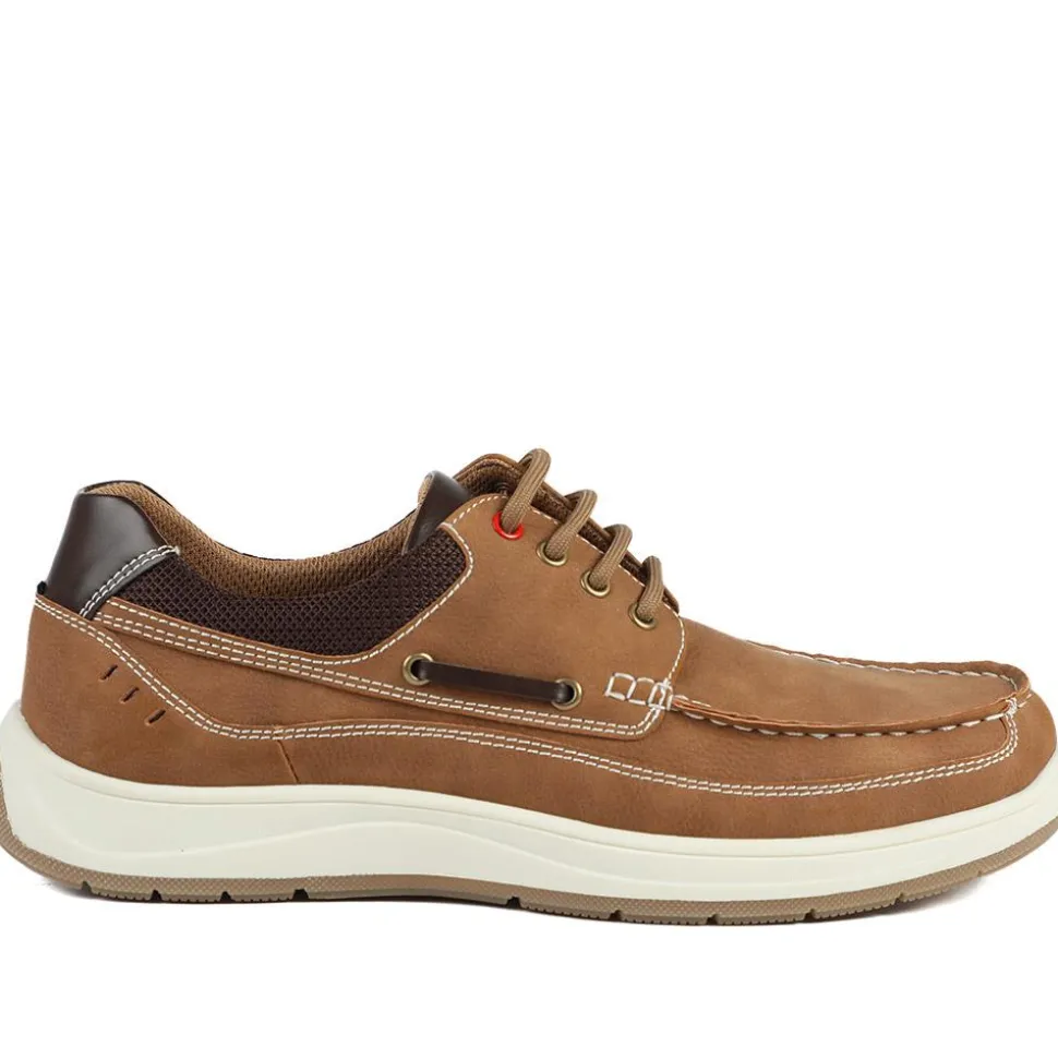 Wide Fit Lightweight Lace Up Shoes - Tan
