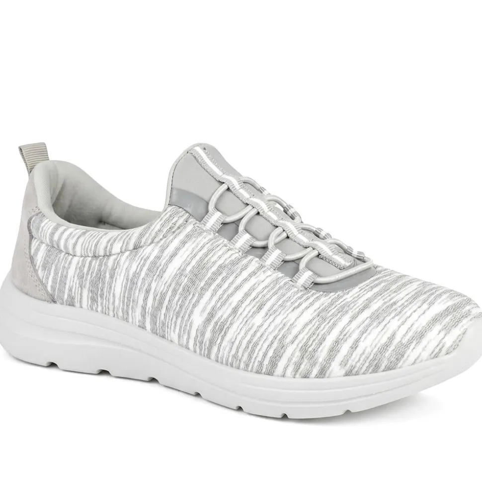 Wide Fit Memory Foam Bungee Lace Trainers - Grey