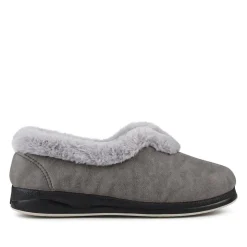 Wide Fit Memory Foam Cosy Slippers - Grey