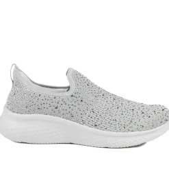 Wide Fit Memory Foam Easy Step In Trainers - Grey