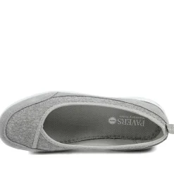 Wide Fit Memory Foam Floral Pumps - Grey