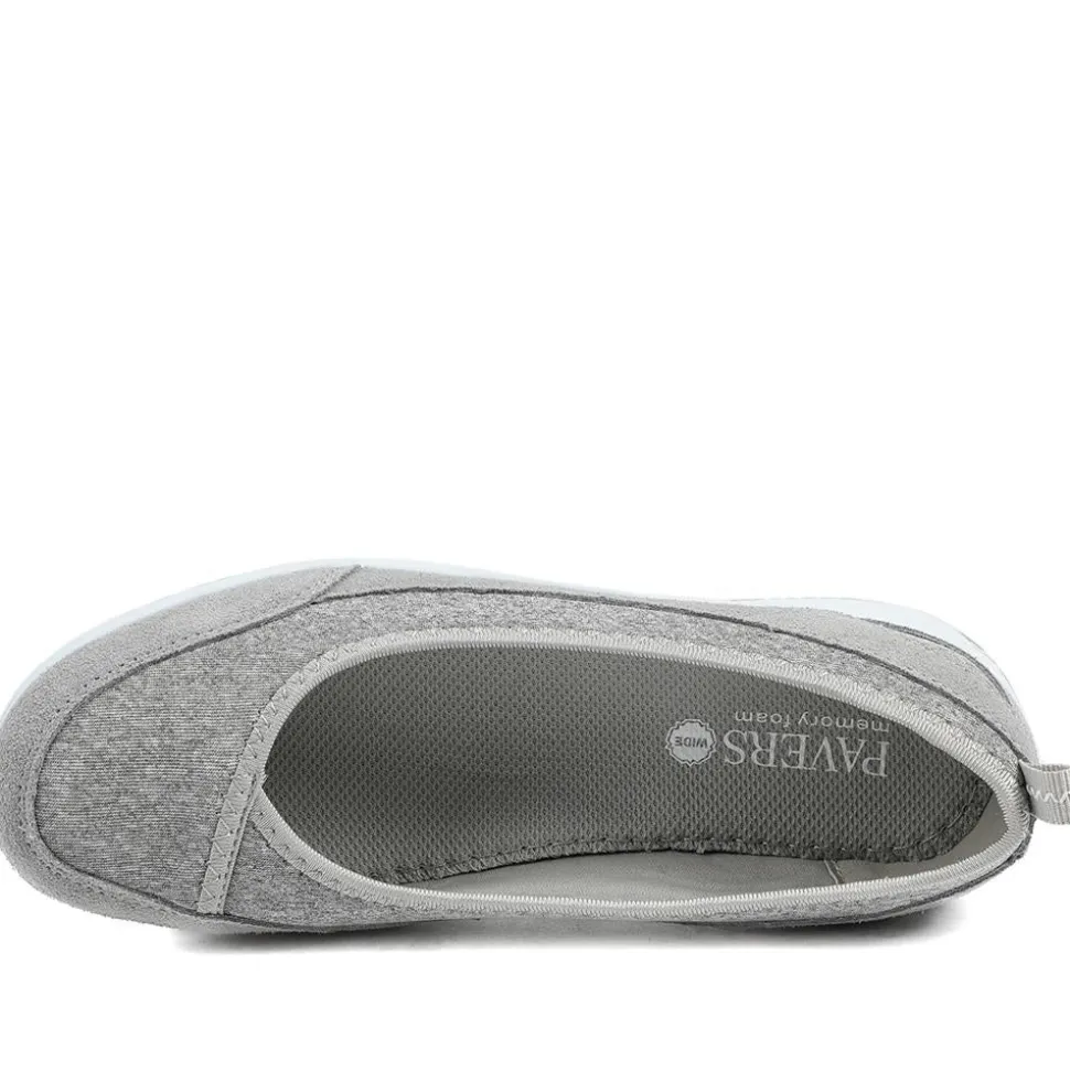 Wide Fit Memory Foam Floral Pumps - Grey