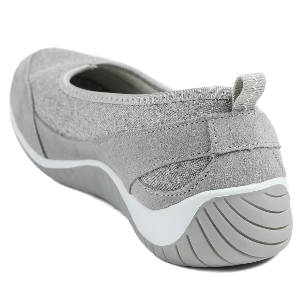 Wide Fit Memory Foam Floral Pumps - Grey