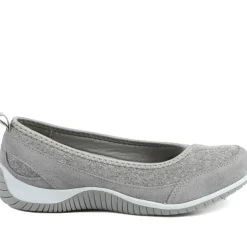 Wide Fit Memory Foam Floral Pumps - Grey