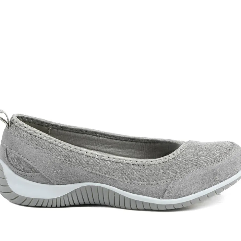 Wide Fit Memory Foam Floral Pumps - Grey
