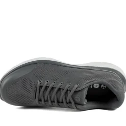 Wide Fit Memory Foam Lace Up Trainers - Charcoal