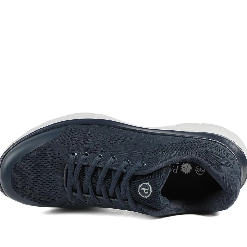 Wide Fit Memory Foam Lace Up Trainers - Navy