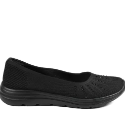 Wide Fit Memory Foam Sporty Pumps - Black
