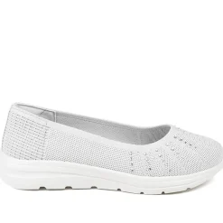 Wide Fit Memory Foam Sporty Pumps - Grey