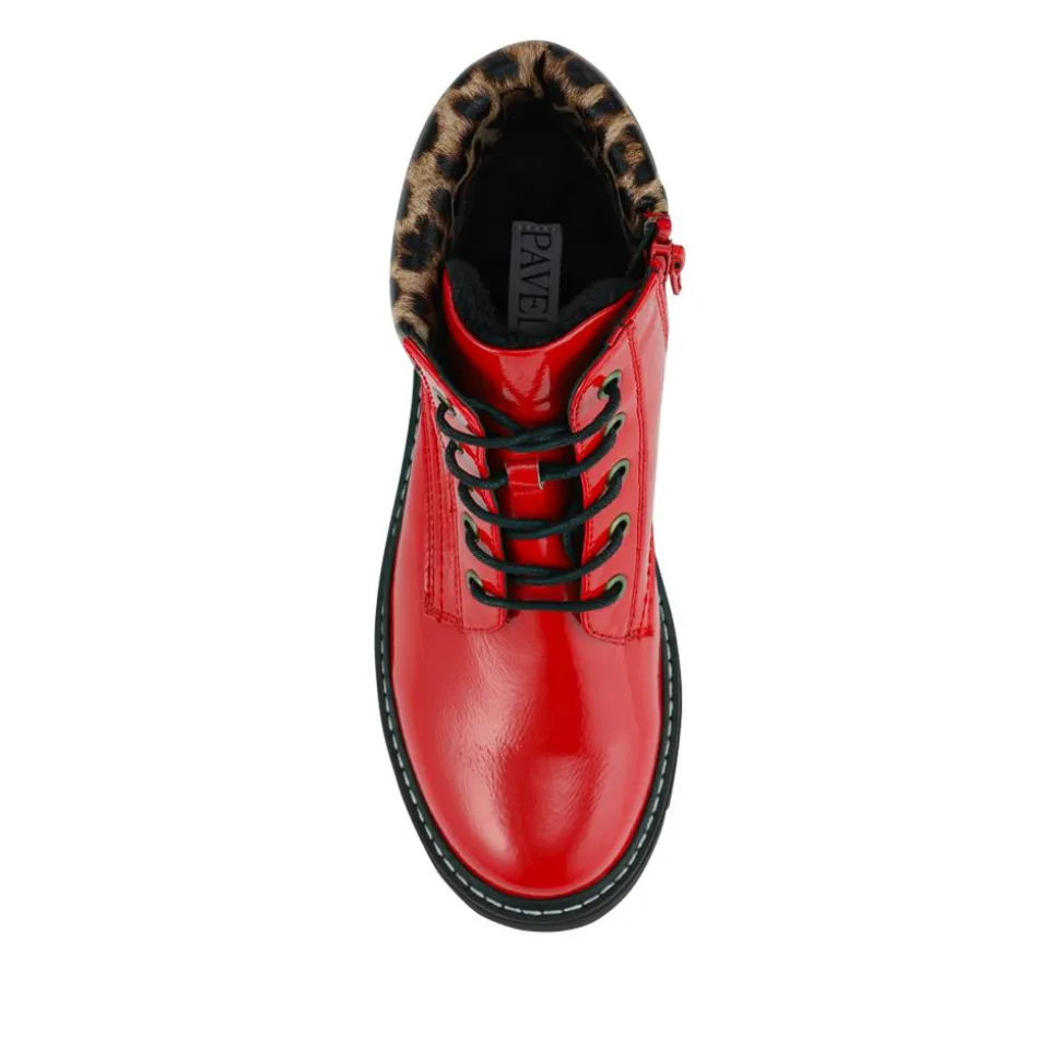 Wide Fit Patent Ankle Boots - Red Patent