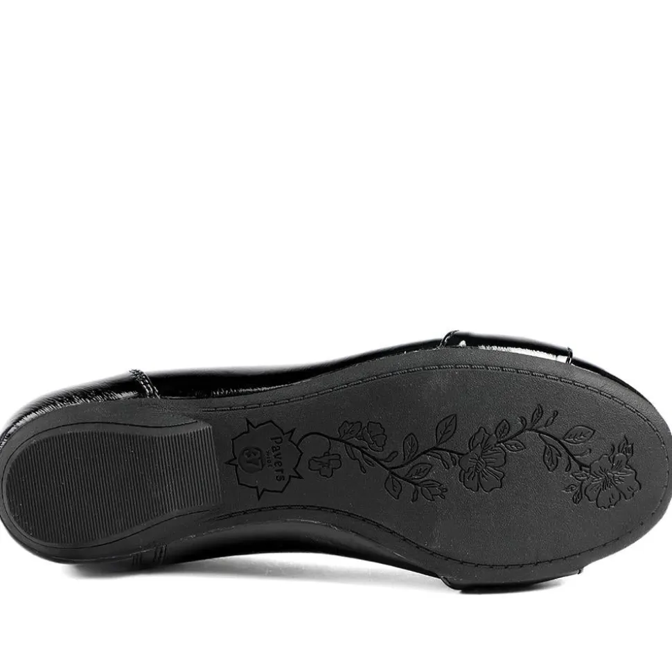 Wide Fit Patent Bow Detail Ballet Flats - Black Patent