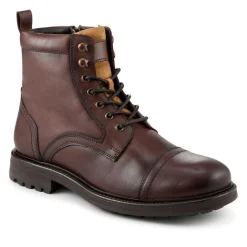 Wide Fit Premium Leather Lace Up Boots - Brown