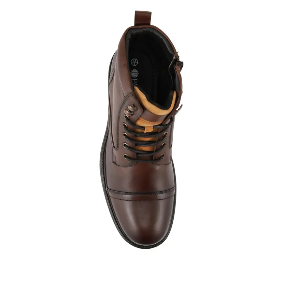 Wide Fit Premium Leather Lace Up Boots - Brown