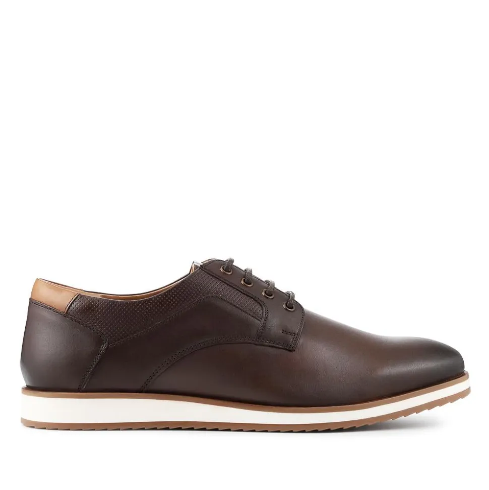 Wide Fit Premium Leather Lace Up Shoes - Brown