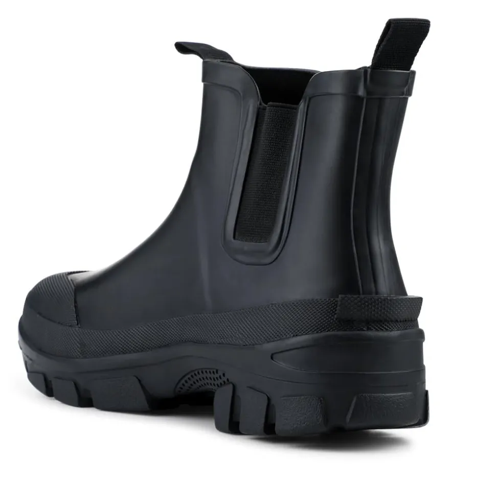 Wide Fit Rubber Ankle Boots - Black