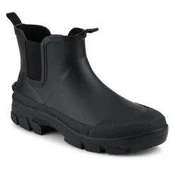 Wide Fit Rubber Ankle Boots - Black