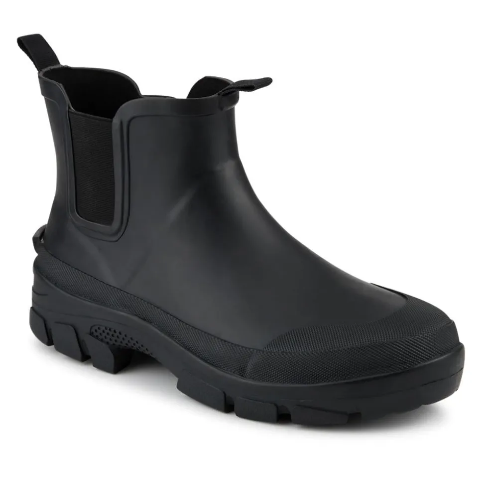 Wide Fit Rubber Ankle Boots - Black