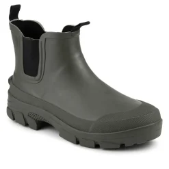 Wide Fit Rubber Ankle Boots - Olive
