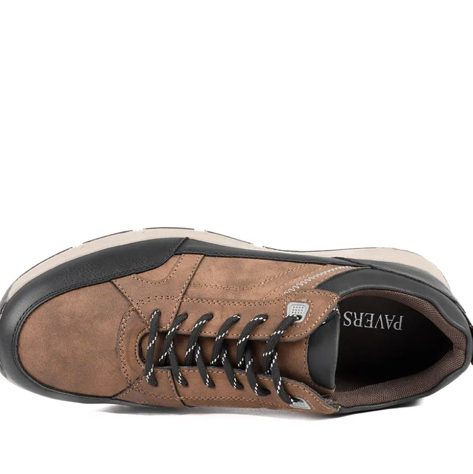 Wide Fit Rugged Lace Up Trainers - Brown