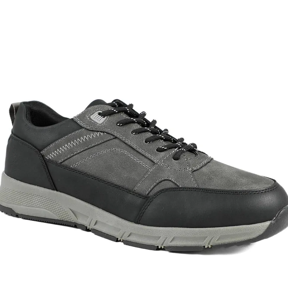 Wide Fit Rugged Lace Up Trainers - Grey