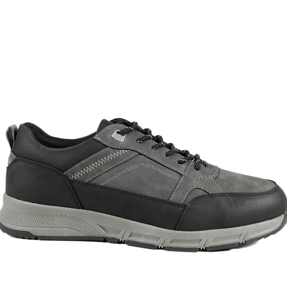 Wide Fit Rugged Lace Up Trainers - Grey