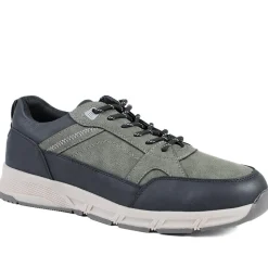 Wide Fit Rugged Lace Up Trainers - Khaki