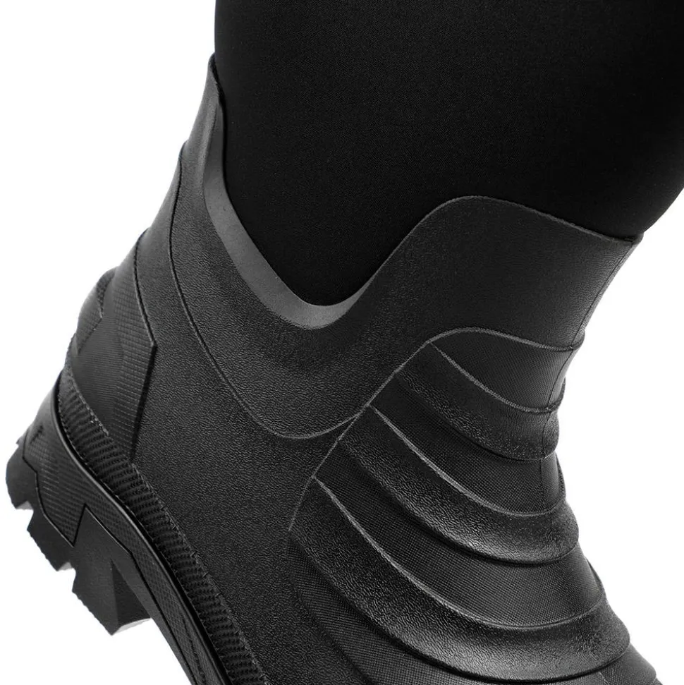 Wide Fit Rugged Water Resistant Wellies - Black