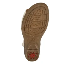Wide-Fit Shock-Absorbing Sandals - Beige
