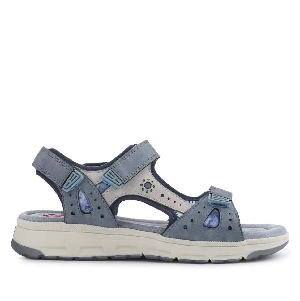 Wide-Fit Shock-Absorbing Sandals - Light Blue