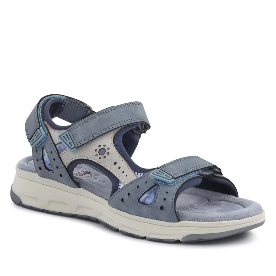 Wide-Fit Shock-Absorbing Sandals - Light Blue