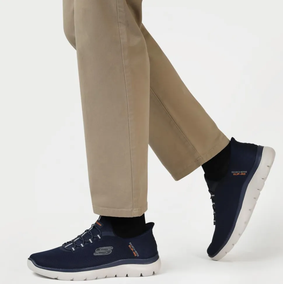 Wide Fit Skechers Slip-ins: Summits - High Range - Navy