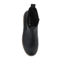 Wide Fit Slip On Boots With Side Zip - Black
