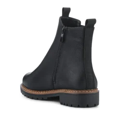 Wide Fit Slip On Boots With Side Zip - Black