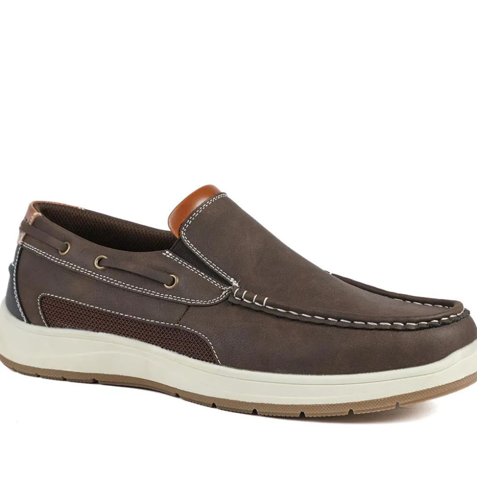 Wide Fit Slip On Casual Shoes - Brown