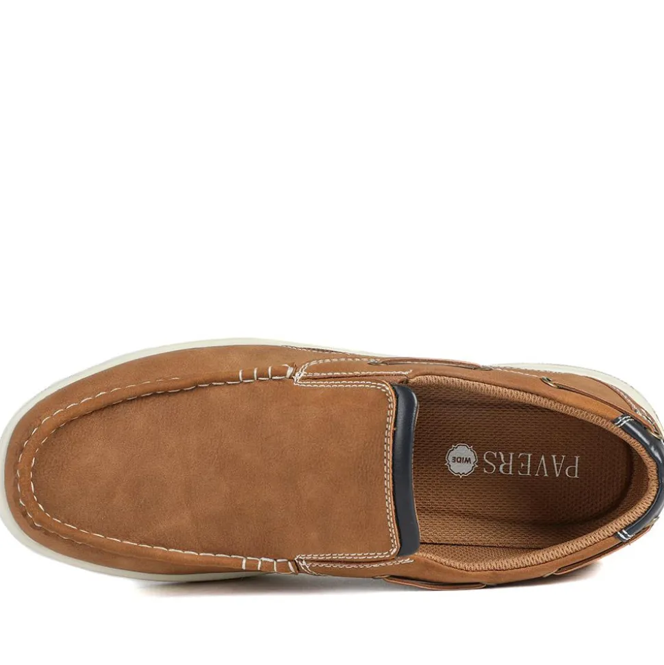 Wide Fit Slip On Casual Shoes - Tan