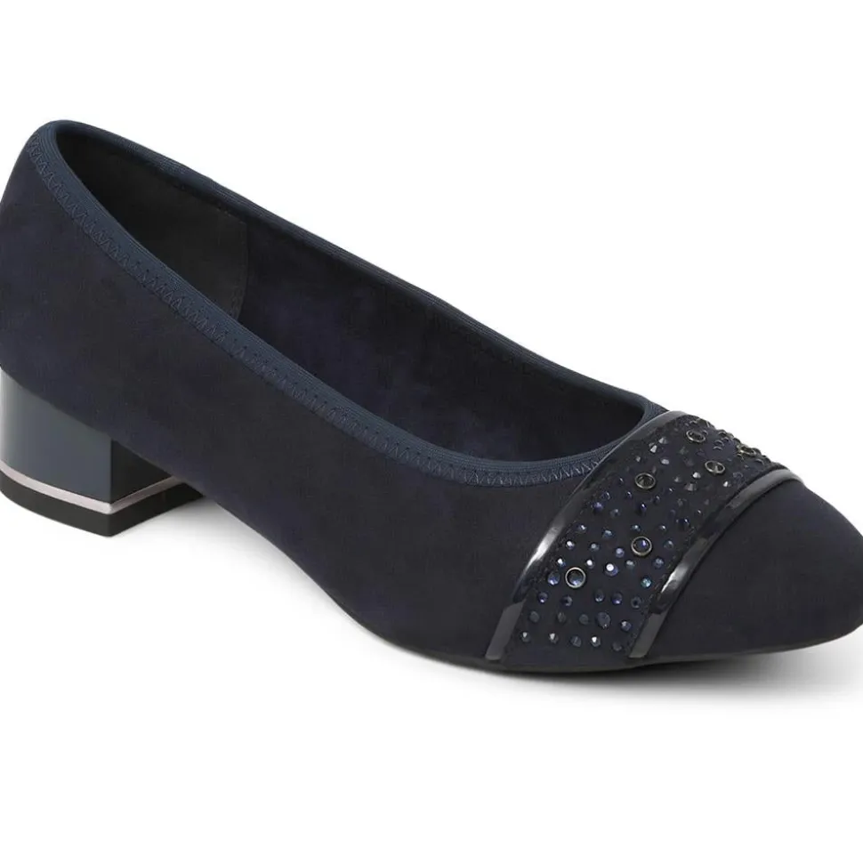 Wide Fit Slip On Court Shoes - Navy