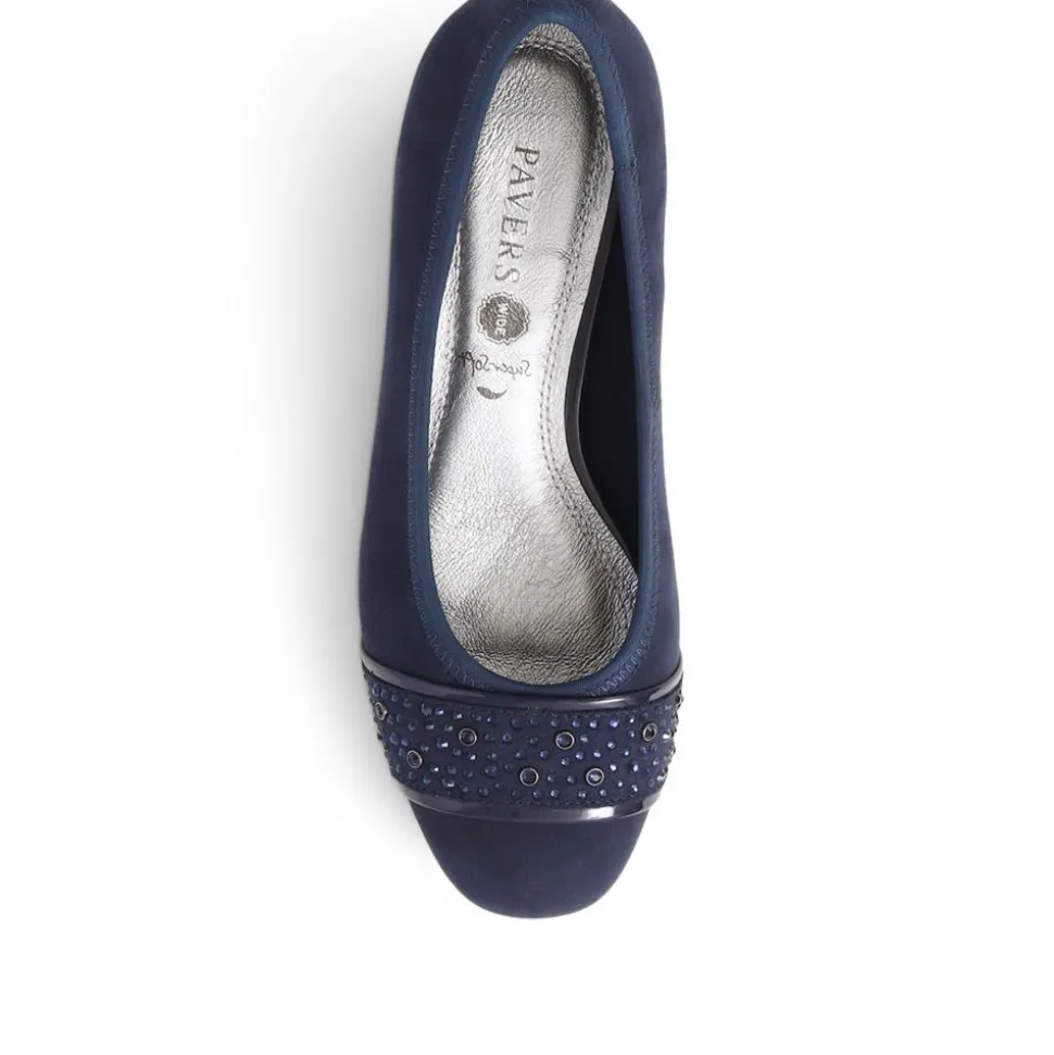 Wide Fit Slip On Court Shoes - Navy